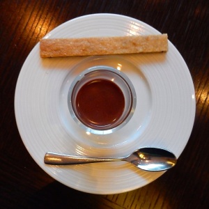 Post-dessert "Tea": Earl Grey & Dark Chocolate Ganache Caraway seed biscuit