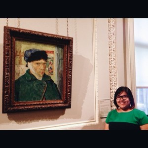 With Van Gogh at the Courtauld Gallery, London, August 2014.